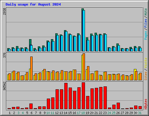 Daily usage for August 2024
