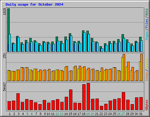 Daily usage for October 2024