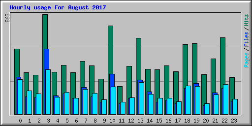 Hourly usage for August 2017