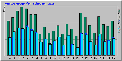 Hourly usage for February 2018