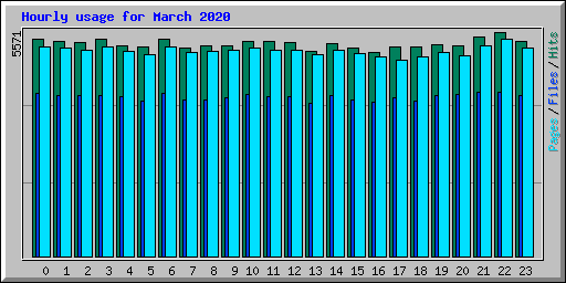 Hourly usage for March 2020