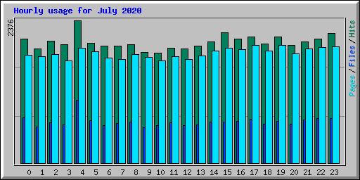 Hourly usage for July 2020