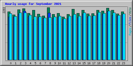 Hourly usage for September 2021