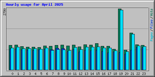 Hourly usage for April 2025